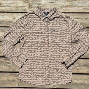 Volcom Taupe Patterned Button Down Shirt